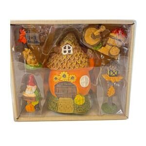 Gnome Fairy Garden Fall Pumpkin Figurines 5pc Set Outdoors By Design Greenbrier